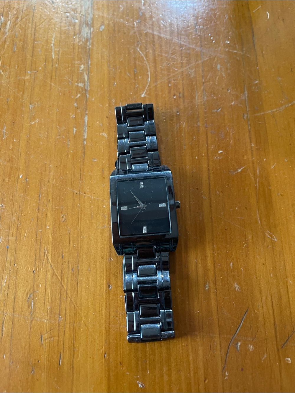 Sleek Black Square Face Bracelet Watch “Untested”